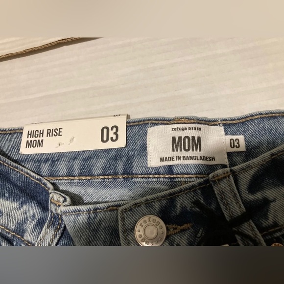 Mom high rise size 3 Refuge denim raw hem jeans NEW - Picture 7 of 8